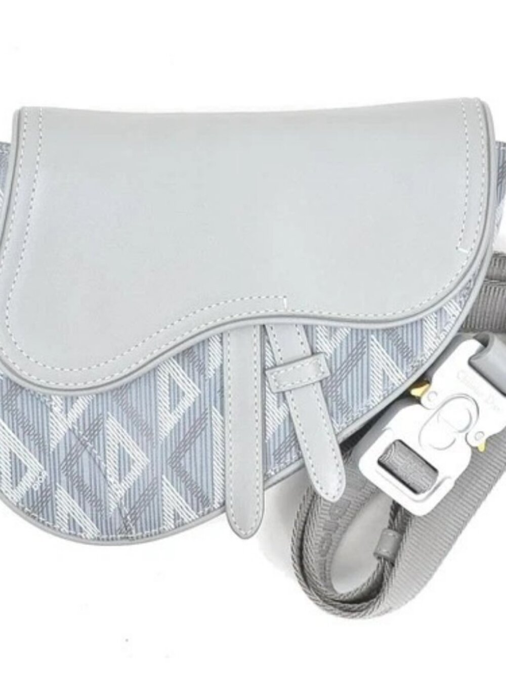 Auth Christian Dior Body Bag Gray Leather - e60578a